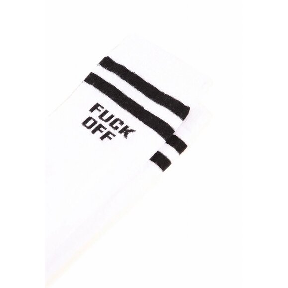 Fashion Nova ✦ “Please F*ck Off” Knee-High Socks ✦ White ✦ Black ✦ NWT - Picture 4 of 5